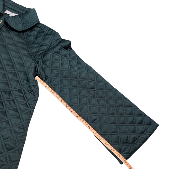 Hill House The Quilt Coat Dark Green Satin Size Medium - Picture 6 of 10